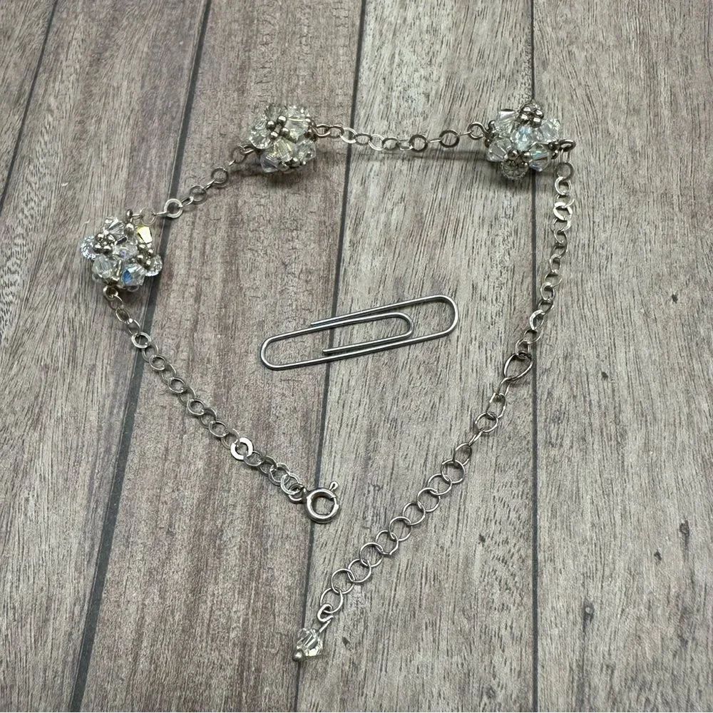 Sterling Silver Crystal Ball Bracelet B4